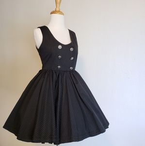 Gothic Lolita Black Pinstripe JSK